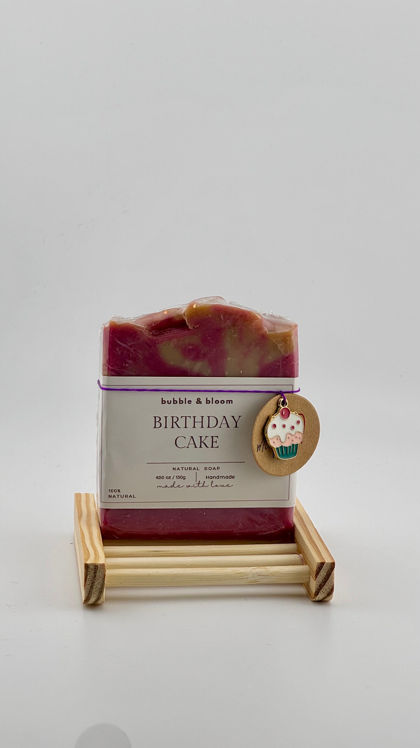 Birthday Cake Soap with Bamboo Tray