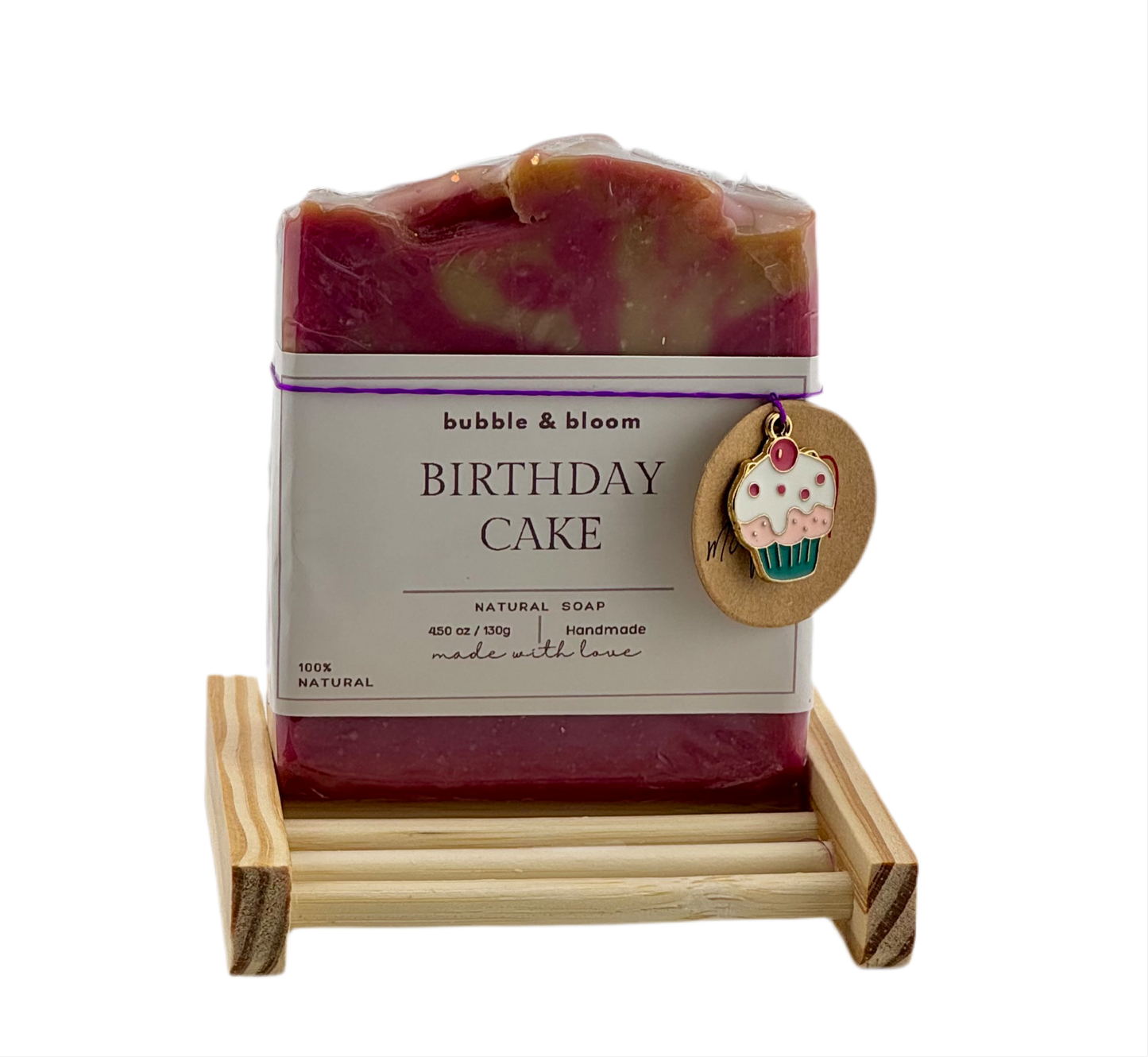 Birthday Cake Soap with Bamboo Tray