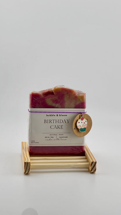 Birthday Cake Soap with Bamboo Tray